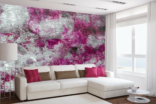 Vlies Fototapete - Abstrakte lila Malerei 375 x 250 cm